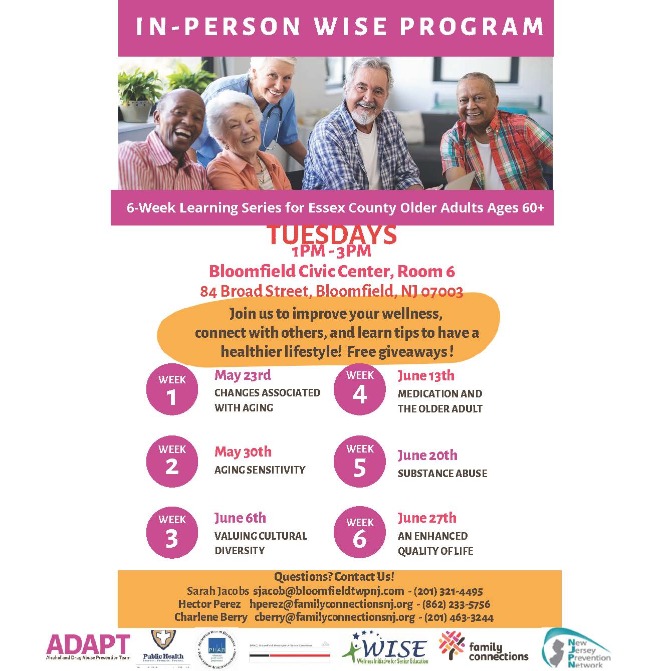 Bloomfield Civic Center WISE Flyer 5.23.23