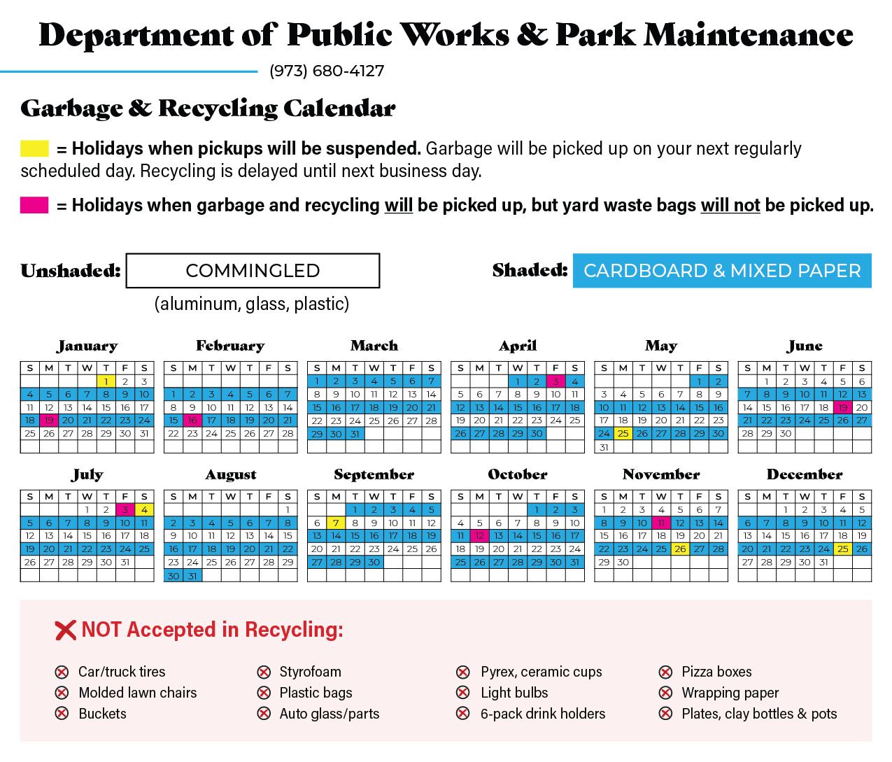 Bloomfield 2026 Recycle Calendar