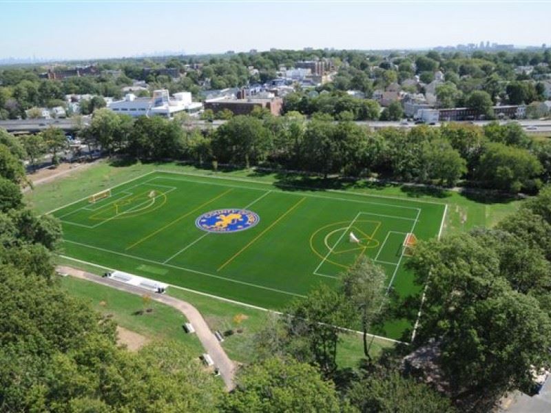 This is a view of soccer field at Watsessing Park